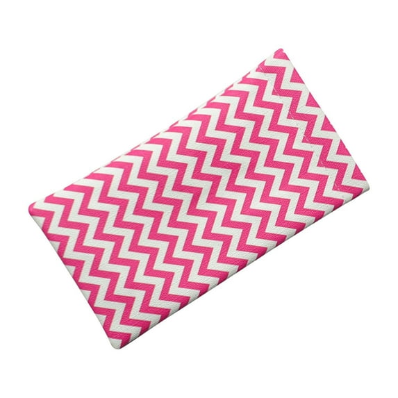 Soft Squeeze Top Slip In Eyeglasses Case And Holder, Chevron Design, Magenta/White