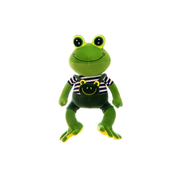 Soft Squeezeable Bib Frog Plush Stuffed Animal Cushion Doll, Large Cuddly Frog Plushie Toy, Wonderful Birthday Christmas Anniversary Fiesta Gift for Friends, Family & All Ages (15×35cm)