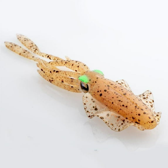 Soft Squids Jigs Saltwater Baits Salmon Lures Fishing Lures Squid Trolling Deep Drop Halibut Rig with Hooks Octopus 3pcs (light green,15cm 16g(3pcs))