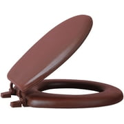 Soft Standard Vinyl Toilet Seat, 17 Inch Soft Vinyl Cover with Comfort Foam Cushioning - Fits All Standard Size Fixtures - Easy to Install, Chocolate Brown