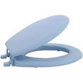 thumbnail image 1 of Soft Standard Vinyl Toilet Seat, 17 Inch Soft Vinyl Cover with Comfort Foam Cushioning - Fits All Standard Size Fixtures - Easy to Install, Light Blue, 1 of 2