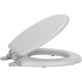 thumbnail image 1 of Soft Standard Vinyl Toilet Seat, 17 Inch Soft Vinyl Cover with Comfort Foam Cushioning - Fits All Standard Size Fixtures - Easy to Install, silver, 1 of 2