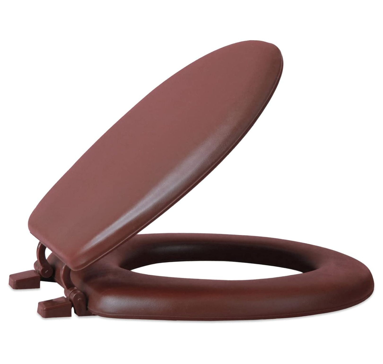 Chocolate 17 Inch Soft Vinyl Toilet Seat with Foam Cushion