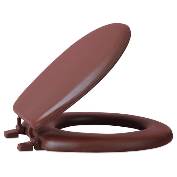 Soft Standard Vinyl Toilet Seat, Chocolate - 17 Inch Soft Vinyl Cover with Comfort Foam Cushioning - Fits All Standard Size Fixtures - Easy to Install Fantasia by Achim Home Decor