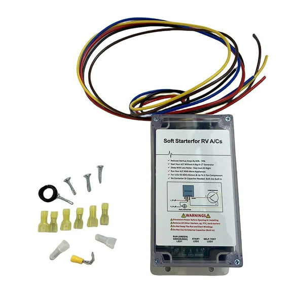 Soft Start Unit for RV Air Conditioner, Reduces Startup Amps by 65%-70% for Small Generators Quiet Operation