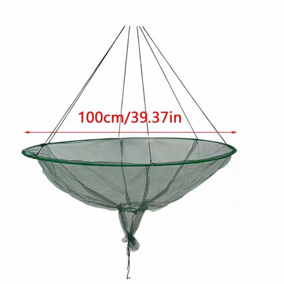Soft Steel Hoop Fishing Drop Net, Large Round Bridge Style Hand Net, Sturdy Cast Capture Net, Wear-resistant Fish Catching Gear