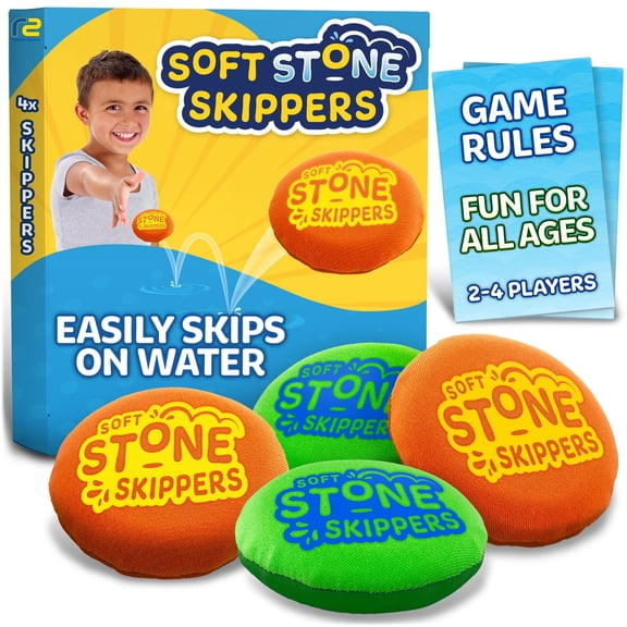 Soft Stone Skippers Water Skip Disc - Orange & Green - Refresh Sports
