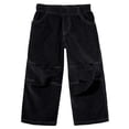 thumbnail image 1 of Soft Stretch Cord Pants With Knee Articulation - Contrast Stitch | Black, 1 of 5