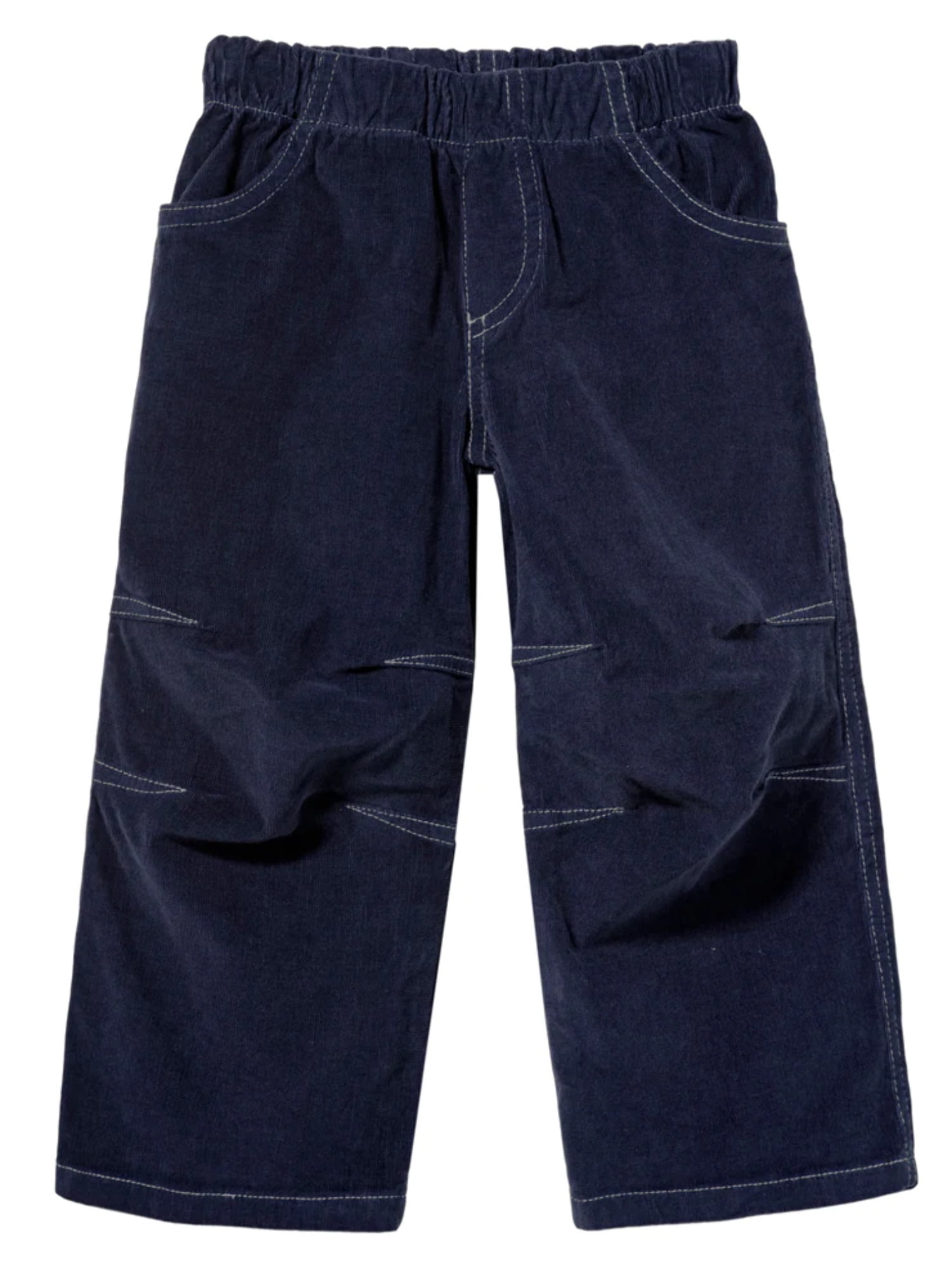 Soft Stretch Cord Pants With Knee Articulation Contrast Stitch Dark