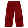 thumbnail image 1 of Soft Stretch Cord Pants With Knee Articulation - Matching Stitch | Dark Red, 1 of 5