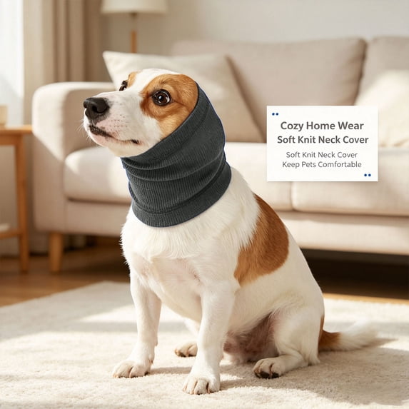 Soft Stretch Dog Ear Wrap, Calming Noise Reduction Ear Protection Cover, Pet Headwrap for Anxiety, Grooming, Bathing & Wound Recovery