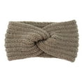 thumbnail image 1 of Soft Stretch Ear Warmer Headband Women Winter Cable Knit Headbands Hairbands Khaki (One Size), 1 of 1