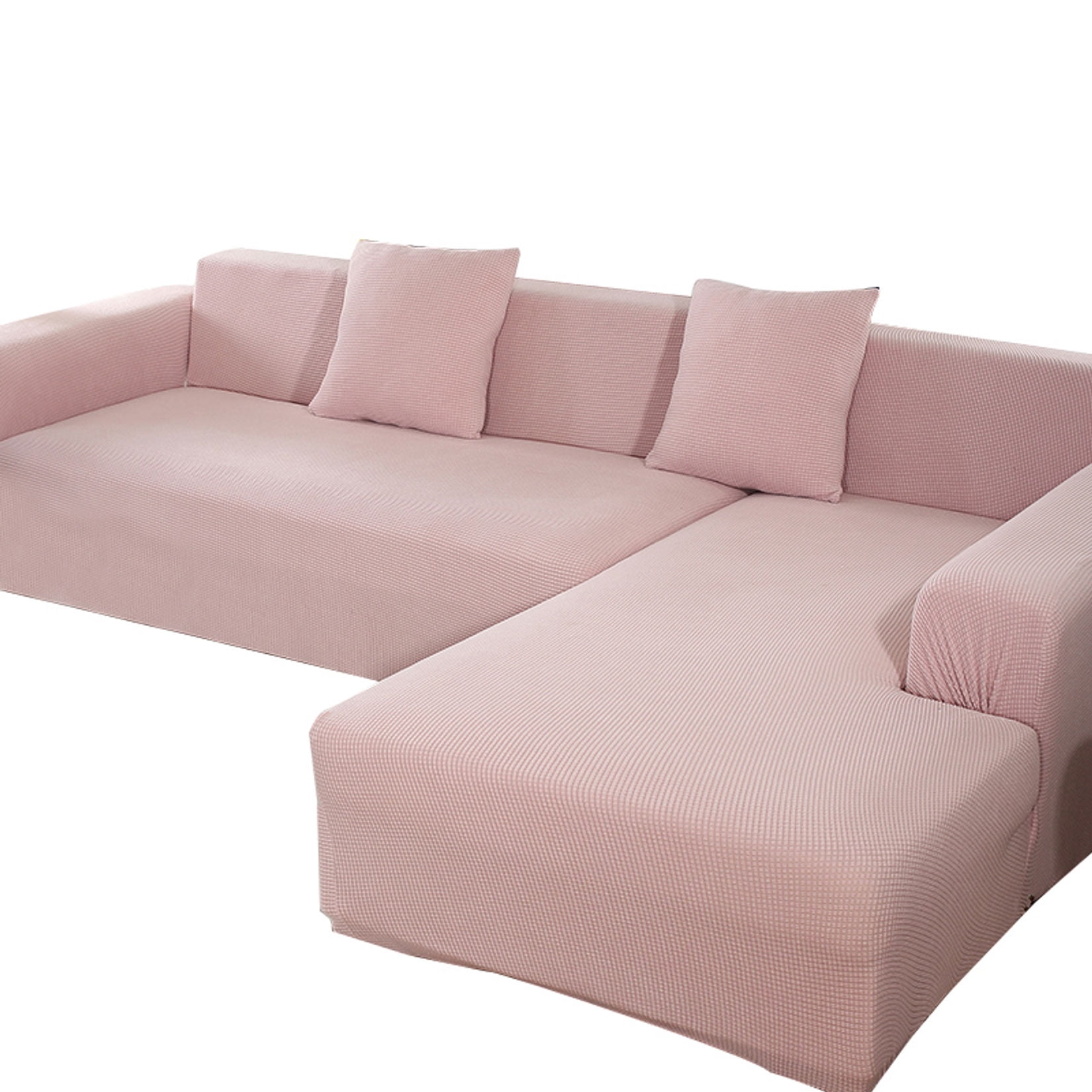 Soft Stretch Sofa Slipcover, Spandex Sofa Covers Non Slip Waterproof Jacquard Furniture Protector For Living Room Dog Pet-1 Cushion 90-140cm-Pink