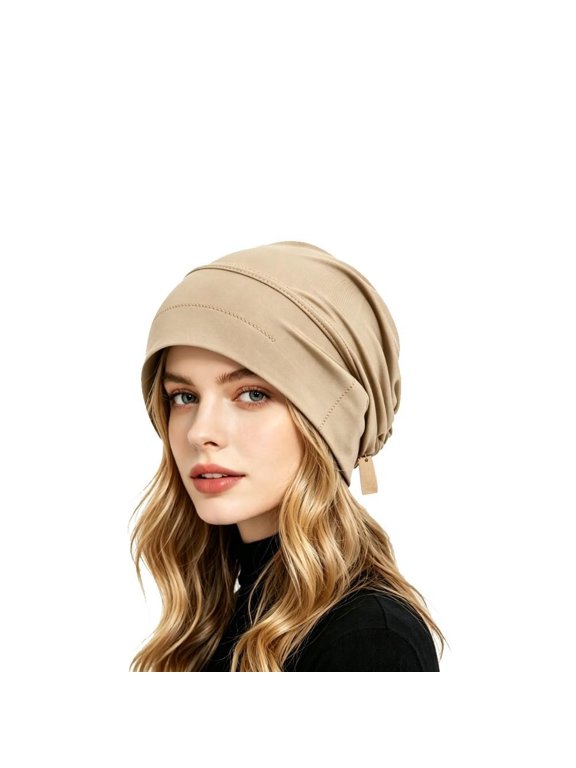 Soft Stretch Turban Cap – Milk Silk Fabric & Anti-Slip Fit – Hair Volume Concealer – Multi-Use Under Scarf for Women