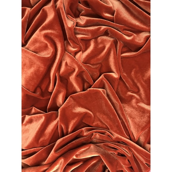 Soft Stretch Velvet, 60" Wide, Sells by the Yard from Sal Tex Fabrics, Rust