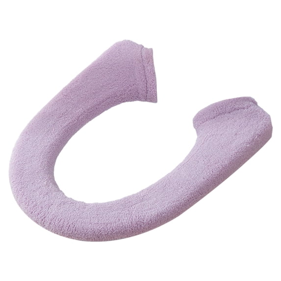 Soft Stretchable Toilet Seat Cover Pads, Thickened Toilet Seat Cushion, Washable Elongated & Round Toilet Lid Cover for Bathroom, Fits Most Toilet, Purple