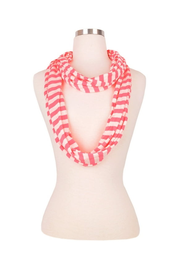 Soft Striped Infinity Loop Jersey Scarf