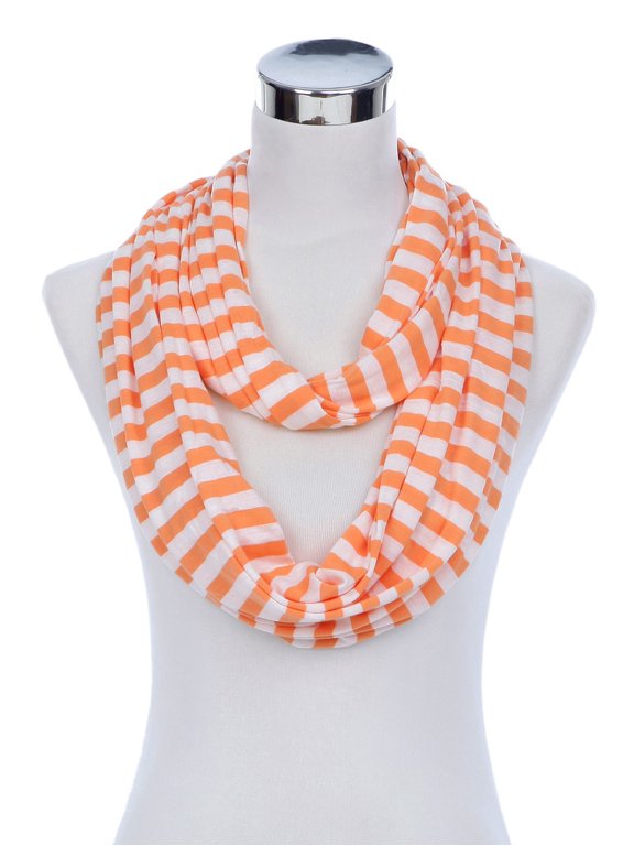 Soft Striped Infinity Loop Jersey Scarf