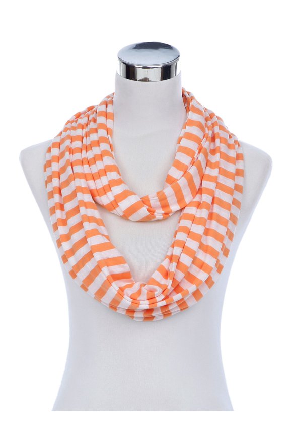 Soft Striped Infinity Loop Jersey Scarf