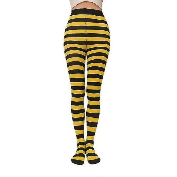 Soft Striped Long Tights Women Wide Horizontal Stripe Tights Opaque Hosiery