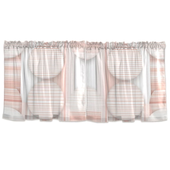 Soft Striped Patterns Tier Curtains for Kitchen 57x24 Inch Semi Sheer Light Filtering Half Window Curtains 2 Panels