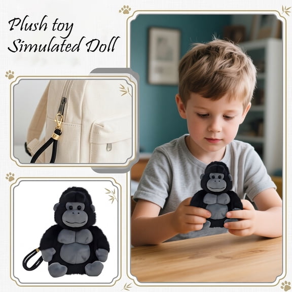 Soft Stuffed Animal Black Plush Toy Plush Stuffed Animals Gorilla Plushie Toddler Toy Kids Toy Soft Doll GiftforToddlers Kids Single Pack
