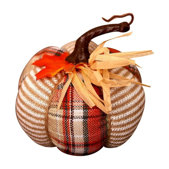 Soft Stuffed Fabric Pumpkins for Fall Decor - Artificial Cloth Pumpkins, Rustic Harvest Home Decor for Thanksgiving, Halloween, Wedding, Autumn Table Centerpiece