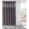 thumbnail image 1 of Soft & Stylish Chenille Rug, Mat Decor Bathroom set Fresco Grey Design Washable non slip includes 15pc :2 bath rug/mat + 1 shower curtain + 12pc rings, 1 of 2
