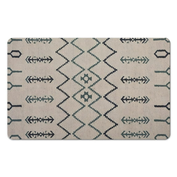 Soft and Stylish Moroccan 20x32 in Runner Rug - Non-Slip, Washable, Ultra-Thin. Perfect for Entryway, Bathroom, Kitchen, & Laundry Room. Distressed White Print Carpet for Elegant Living Room