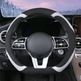 thumbnail image 1 of Soft Suede D Shape Steering Wheel Cover, Warm Steering Wheel Cover Fashion Universal 15 Inch, Gray, 1 of 11