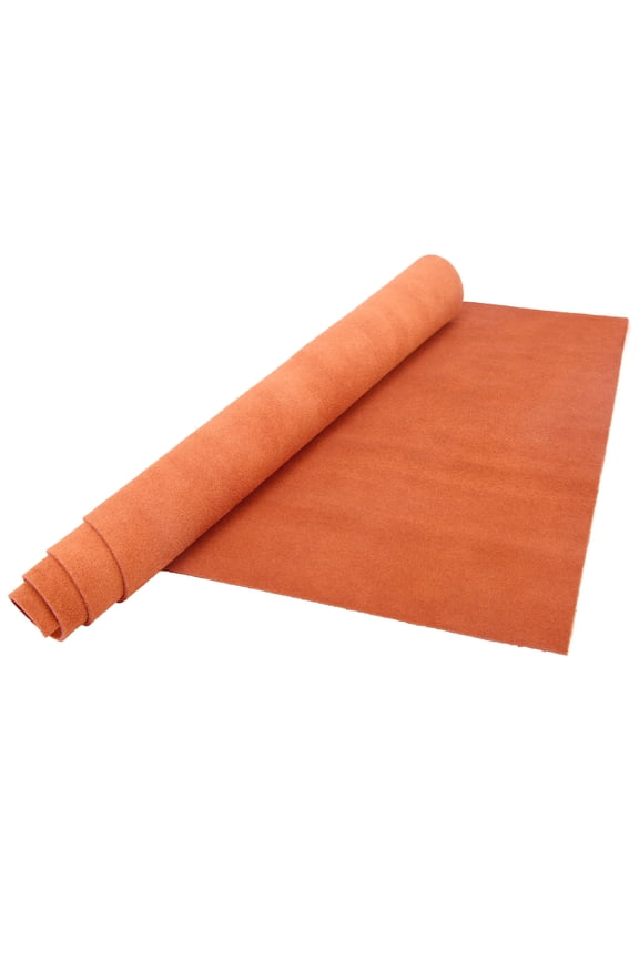 Soft Suede Leather Pieces Cow Hide Premium Split Leather 1.5-2mm Thick Orange Color