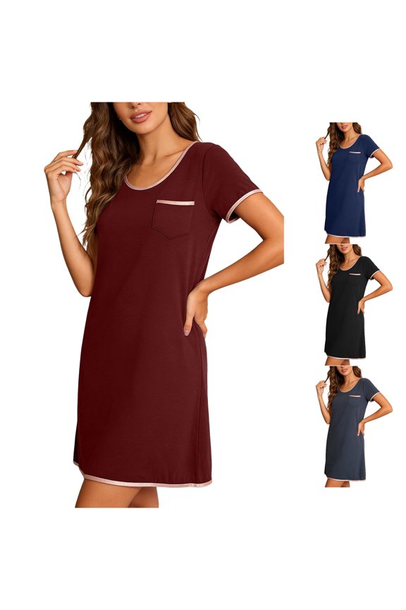 Soft Summer Nightgown for Short Sleeve Sleepshirt Comfortable Sleepwear Home Loungewear Casual Relaxation Women plus Size Summer Nightgown Womens Nightgown Womens plus Sleepwear Misses Sleep