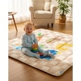 thumbnail image 1 of Tiny Marvels Baby Play Mat for Floor, Super Soft, Non-Slip, Fits 50x50 Playpen,Age_Group 0-5 Years (Sand Checks), 1 of 11