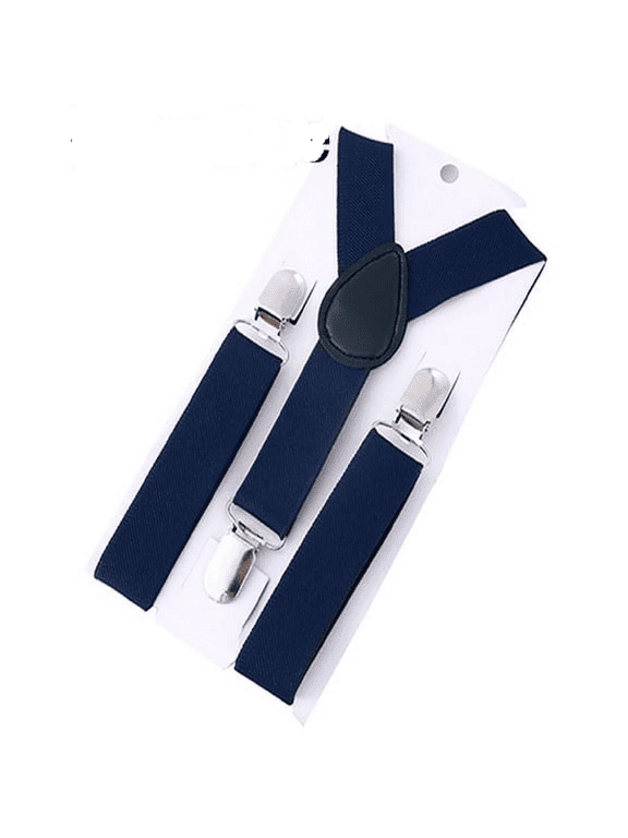 Soft Suspenders Braces,Adjustable Clip on Y-Back Elastic Suspenders with Metal Clips Heavy Duty,Elastic Y Shape Suspender for Wedding Halloween Cosplay,Fits The One Under 1.3 Meters Tall