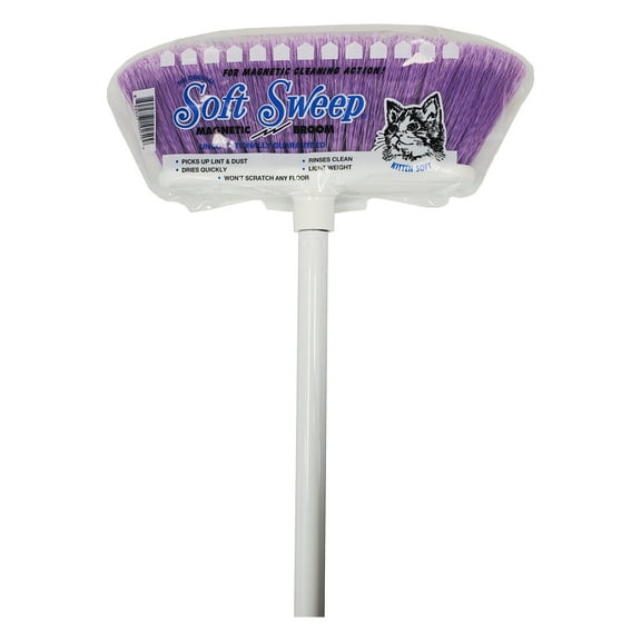 Soft Sweep Broom with Handle- 2pk violet