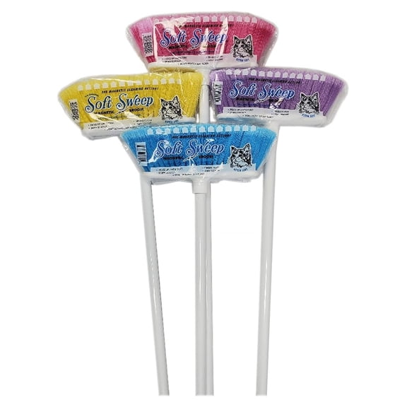 Soft Sweep Magnetic Action Broom 4 Assorted Color Brooms per Case