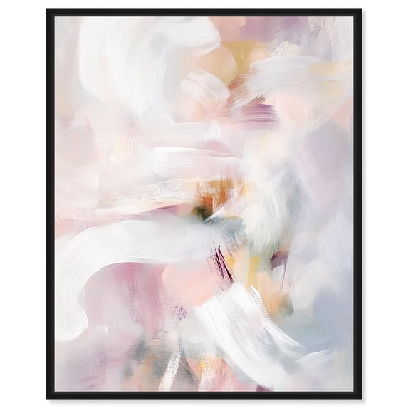 Soft Swirls I Canvas Print Pastel Decor by Art Remedy, Black Frame, 36 x 45