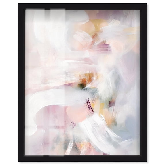 Soft Swirls I Shadowbox Print Pastel Decor by Art Remedy, Black Frame, 36 x 45