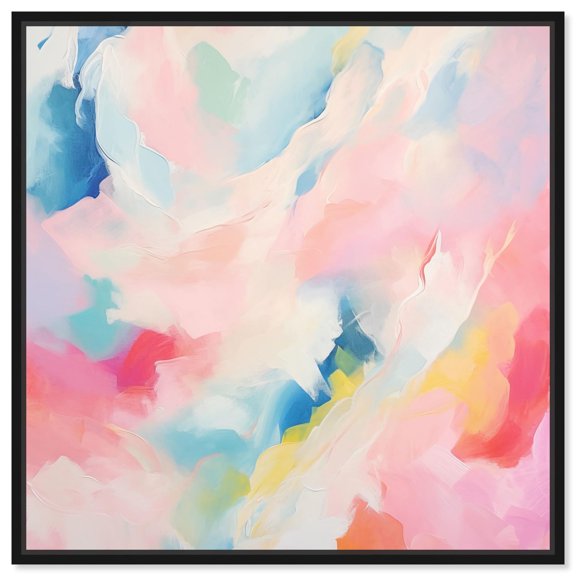 Soft Swirls II Canvas Spring Abstracts by Art Remedy, Black Frame, 24" x 24"