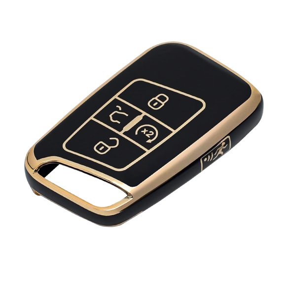 OFFCURVE Soft TPU Key Fob Case for VW - Protect Your Car Remote,Black Gold