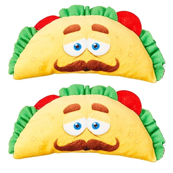 Soft Taco Dog Toys Fun interactive Squeaker Small to Medium Dogs Choose Quantity (2 Taco Toys)