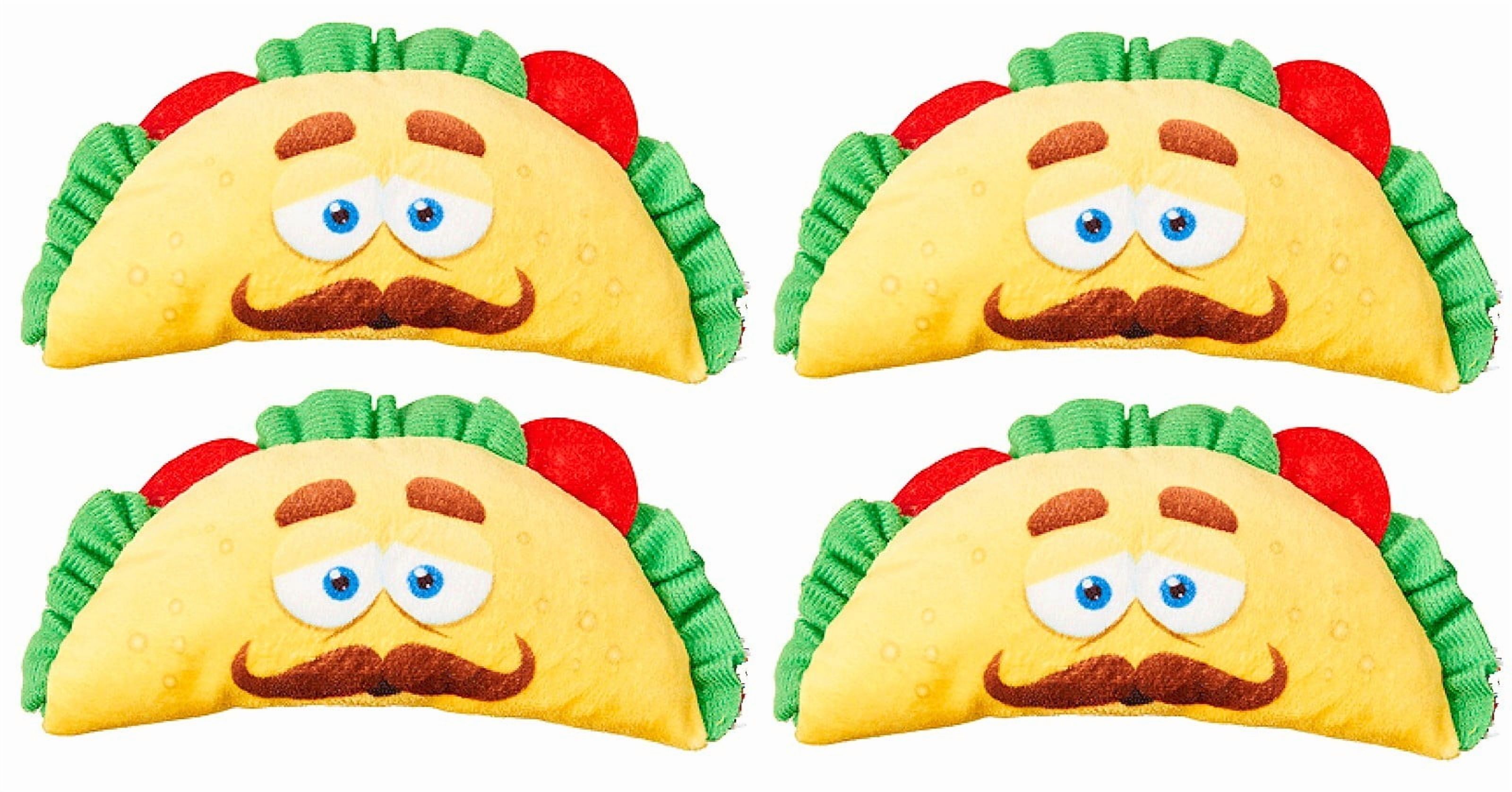 Soft Taco Dog Toys Fun interactive Squeaker Small to Medium Dogs Choose Quantity (4 Taco Toys)