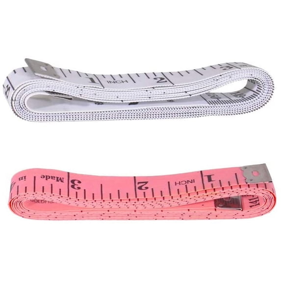 Soft Tape Measure, Body Measuring Tape Flexible Vinyl Ruler for Sewing Tailor Cloth Medical Pocket Measurement 60 Inch/ 150 cm (2-Pack White and Pink)