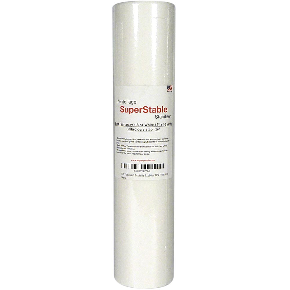  Superpunch White Adhesive Peel & Stick Tear Away Stabilizer  For Embroidery - 8-inch X 25-Yard Roll