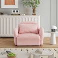 thumbnail image 1 of Soft Teddy Velvet Fabric Upholstery One Seat Lazy Sofa with springs and sponge, Cozy Loveseat with Curved Armrests and Backrest, Fashionable Durable Easy Assembly with 1 Toss Pillows, Pink, 1 of 7