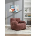 thumbnail image 1 of Soft Teddy fabric bean bag chair Bean Paste Red, 1 of 5