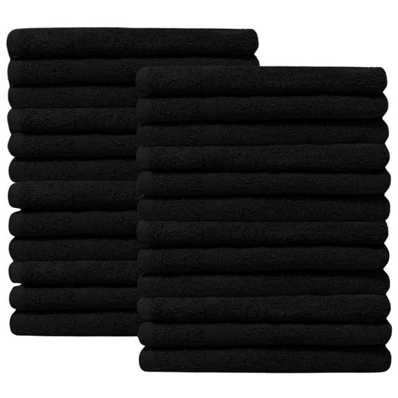 Soft Textiles 12 Pack Black Color Salon Towel Premium Hotel, Salon & Gym Hand Towels, 100% Cotton