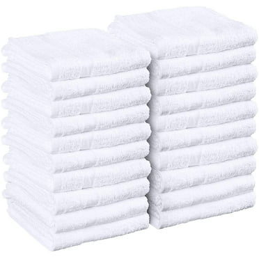 Soft Textiles 12 Pack White Color Salon Towel Premium Hotel, Salon & Gym Hand Towels, 100% Cotton