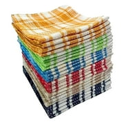 Soft Textiles 100% Cotton Waffle Weave Kitchen Dish Cloths, Soft and Absorbent Waffle Towels, Waffle Hand & Knit Towels for Washing, Drying, Cleaning, Machine Washable, Six Color, 13x13 Inch, 24 Pack