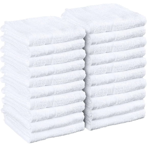 Soft Textiles White Salon Towels, 16 x 27 Inch Soft Cotton Hand Towels for Hair Stylists, Barbers & Spas - Quick Dry, Durable Towel for Facial, Pedicure, Manicure & Massage Use - Pack of 12